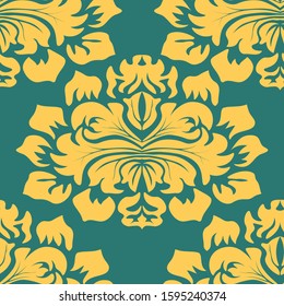 Vintage damask pattern, great design for any purposes. Vector floral damask seamless pattern. Vintage background. Seamless oriental pattern.