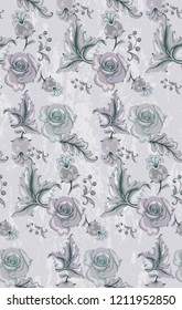 Vintage damask pattern Vector. Old 30s style decoration textures