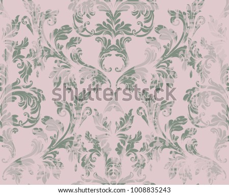 Vintage Damask pattern Vector ornament decor. Baroque grunge background textures. Royal victorian trendy designs
