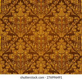 Vintage damask seamless background. Floral motif pattern. EPS-8 vector texture.