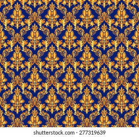 Vintage damask seamless background. Floral motif pattern. EPS-8 vector texture.