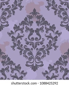 Vintage Damask Seamless pattern Vector. Luxury ornament elegant structure retro theme decors
