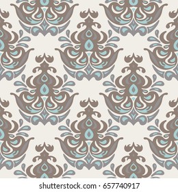 Vintage damask seamless pattern. Victorian style wallpaper medallion flower design