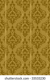 Vintage damask wallpaper , vector seamless pattern