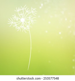 vintage dandelion flower on blurred natural background