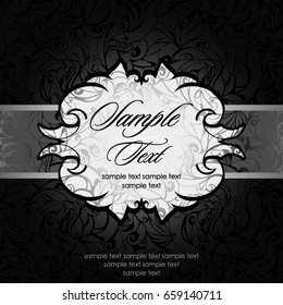 Vintage in dark, black and silver colors and abstract asymmetric pattern in the style of stained glass for a banner, cards, congratulations, invitations