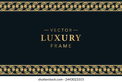 Vintage Dark gold Floral Pattern Background Vector