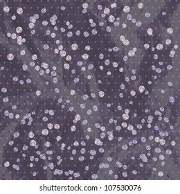 vintage dark polka dot texture on scratched paper with floral pattern