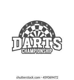 Vintage darts label, logotype, badge and design elements 