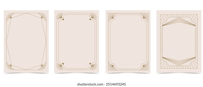 Quadro deco vintage. Modelo de decoração abstrata para design vertical a4