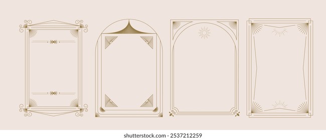 Vintage deco frame. Abstract decoration template for a4 vertical design