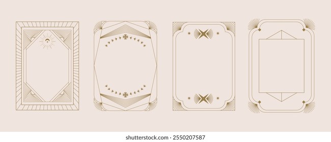 Vintage deco frame. Abstract decoration template for a4 vertical design