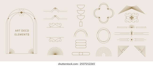 Vintage deco quadro e borda. Objeto de elemento de decoração abstrato
