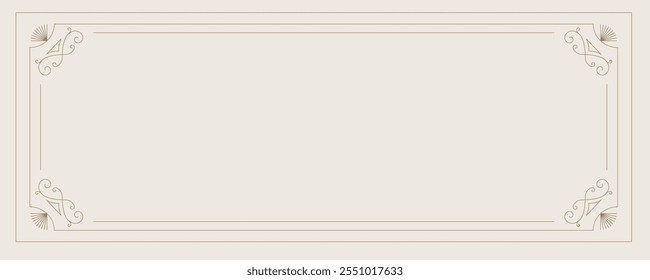 Vintage deco frame and border. Abstract decoration for horizontal design
