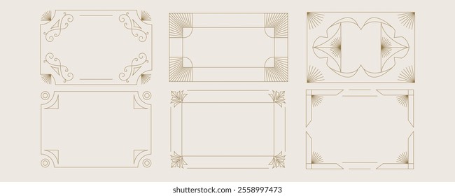 Vintage deco frame and border. Abstract decoration for horizontal design