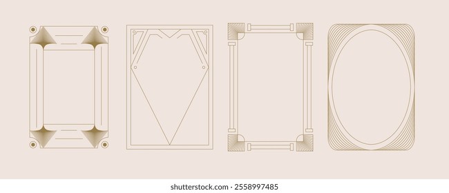 Vintage deco frame and border. Abstract decoration for vertical design