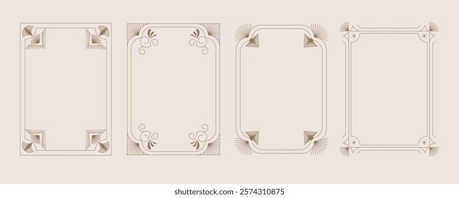 Vintage deco frame and border. Abstract decoration for vertical design