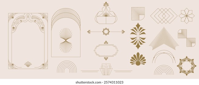 Vintage deco frame and border. Abstract decoration element object