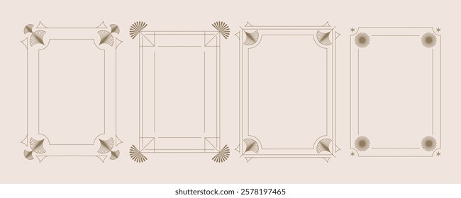 Vintage deco frame and border. Abstract decoration for vertical design
