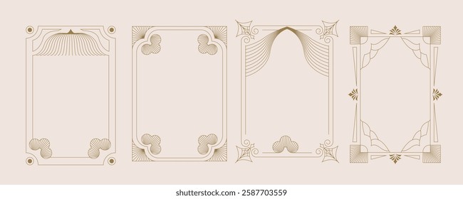 Vintage deco frame and border. Abstract decoration for vertical design