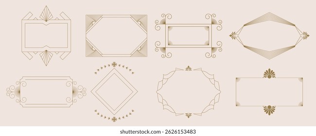 Vintage deco frame and border. Abstract decoration element object