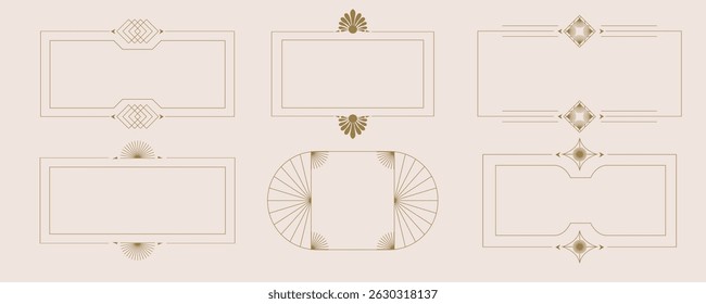 Vintage deco frame and border. Abstract decoration element object