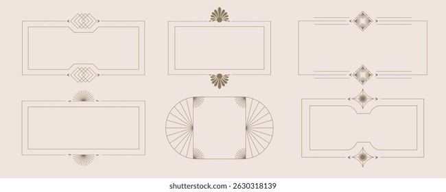 Vintage deco frame and border. Abstract decoration element object