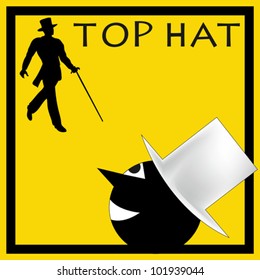 A vintage deco style  Top Hat Background illustration
