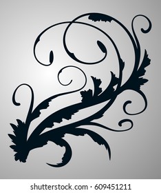 Vintage decor element. Vector wicker lines. Floral calligraphic elegant ornament