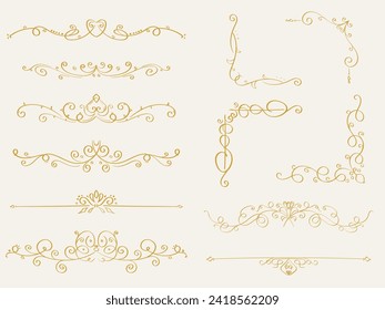 Vintage decor elements. Decoration for wedding album or restaurant menu. Calligraphic design elements