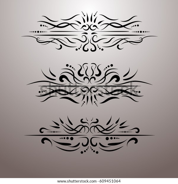 Vintage decor elements\
vector set. Wicker lines dividers. Floral calligraphic elegant\
ornament