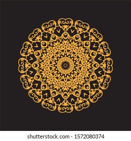 Vintage decorate element. flower mandala.set gold mandalas on black isolated bacground. Phone case print,greeting card and wallpaper.
