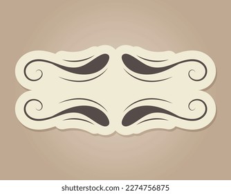 Vintage decorated frame with swirls. Vector isolated banner or template in Victorian style.