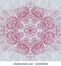 Vintage decorated seamless background with lovely lace light ornamental illustration.