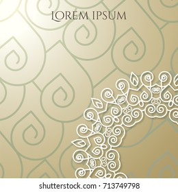 Vintage decoration on golden seamless background