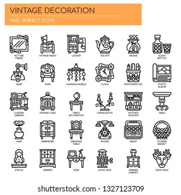 Vintage Decoration , Thin Line and Pixel Perfect Icons