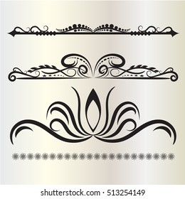Vintage Decorations Elements Flourishes Calligraphic Ornaments and Frames