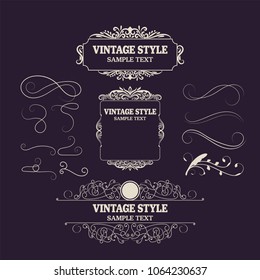 Vintage Decorations Elements and Frames. Retro Style Design New Collection for Invitations, Banners, Posters, Placards, Badges