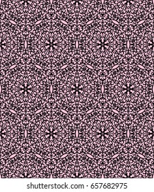 Vintage decorative black pattern on a pink background