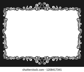 Vintage decorative calligraphic border. Template for greeting cards, diplomas, certificates and menu.