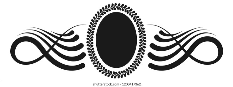 Vintage decorative calligraphic border. Template signage, logos, labels, stickers, cards. Classic design elements for greeting cards, diplomas, certificates and awards. Graphic design page.