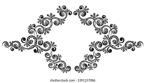 Vintage decorative calligraphic border. Template signage, logos, labels, stickers, cards. Classic design elements for greeting cards, diplomas, certificates and awards. Graphic design page.