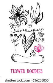vintage decorative cartoon of shrub frame and petal collection fingers drawn vector design component line vegetation flower ritual nails partnership spring society abstract boundary pile leaf drawn si
