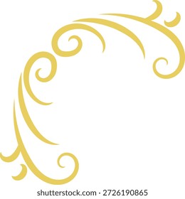 Elemento de canto decorativo vintage. Isolado no fundo branco. Ilustração de vetor plano.