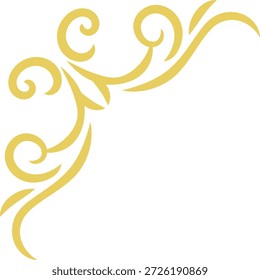 Elemento de canto decorativo vintage. Isolado no fundo branco. Ilustração de vetor plano.