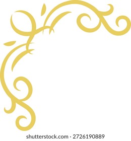 Elemento de canto decorativo vintage. Isolado no fundo branco. Ilustração de vetor plano.