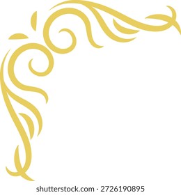 Elemento de canto decorativo vintage. Isolado no fundo branco. Ilustração de vetor plano.