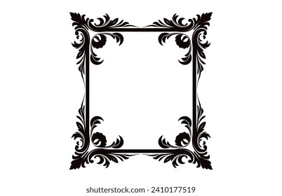 Ein Vintage-Dekorativ-Ecke Rahmen-Vektor-schwarze Rahmendesign-Element einzeln auf weißem Hintergrund