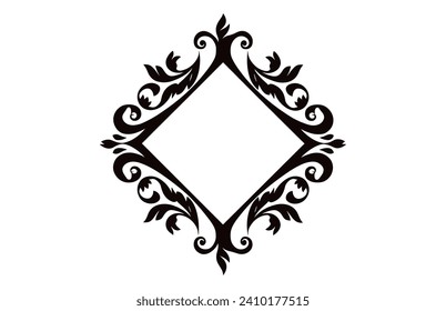 A vintage Decorative corner Vector black outline, Ornamental Corner design element