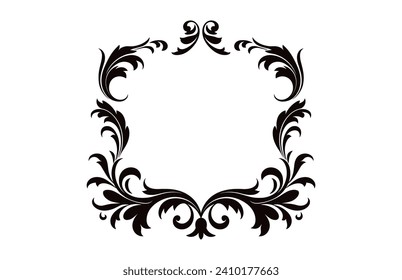Vintage-Dekorative Ecke Vectorschwarzer Umriss, Design-Element für Zierecken